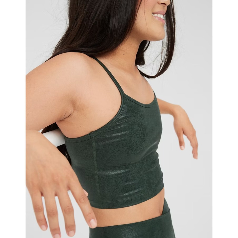 OFFLINE Aerie Hugger Crackle Racerback Sports Bra Large Crossover Tank Size 6